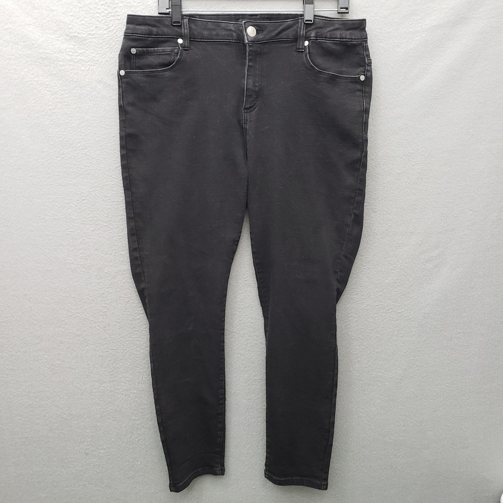 Tahari Kelly Classic Skinny Jeans Black Stretchy Casual Basic Plus Size 16W
